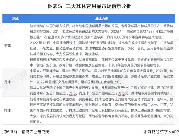 2024年中国体育用品行业细分“三大球”体育用品市场分析 市场需求有望持续增长【组图】(图5)